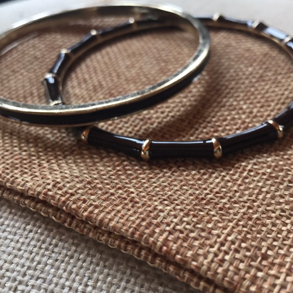 Set of chocolate and gold enamel bracelets